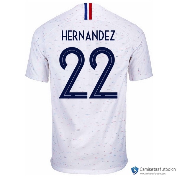 Camiseta Seleccion Francia Segunda equipo Hernandez 2018 Blanco